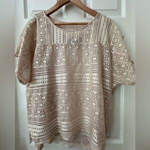 Kim Rogers Beige Lace Blouse